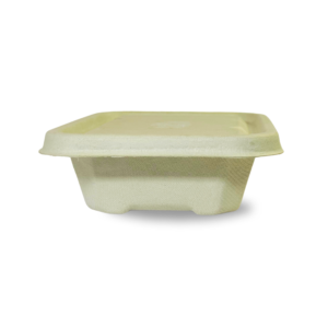 Rectangular Brown Bagasse Parcel Container With Lid 550ml - Image 10