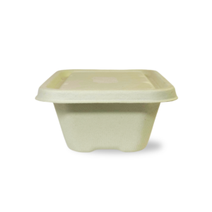 Rectangular Brown Bagasse Parcel Container With Lid 750ml - Image 10