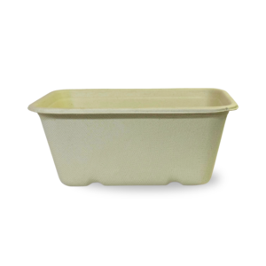 Rectangular Brown Bagasse Parcel Container With Lid 1000ml - Image 2