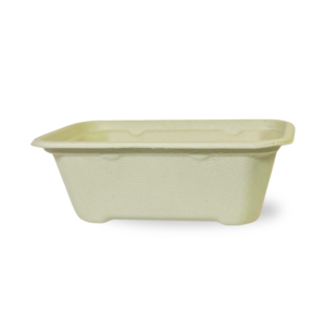 Rectangular Brown Bagasse Parcel Container With Lid 750ml - Image 2