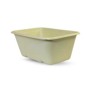 Rectangular Brown Bagasse Parcel Container With Lid 1000ml