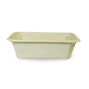 Rectangular Brown Bagasse Parcel Container With Lid 650ml - Image 3