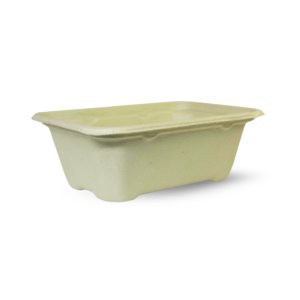 Rectangular Brown Bagasse Parcel Container With Lid 750ml