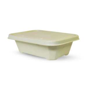 Rectangular Brown Bagasse Parcel Container With Lid 650ml - Image 6