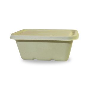 Rectangular Brown Bagasse Parcel Container With Lid 1000ml - Image 6