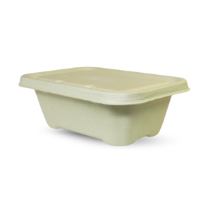 Rectangular Brown Bagasse Parcel Container With Lid 750ml - Image 7