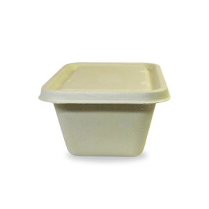 Rectangular Brown Bagasse Parcel Container With Lid 1000ml - Image 7